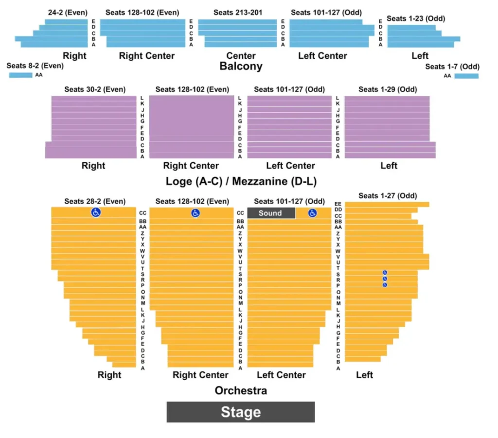 orpheum theatre san francisco seating chart